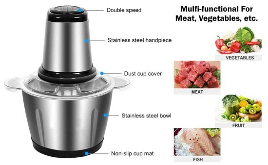 2Ltr Stainless Steel Meat Grinder