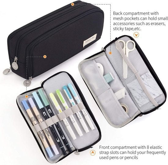 3 Compartment Pencil Pouch