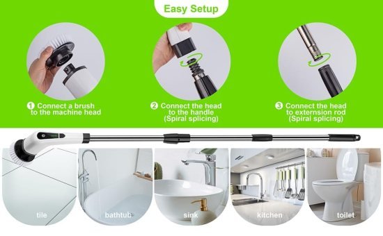 9 In 1 Spin Scrubber Cleaning Brush Mop