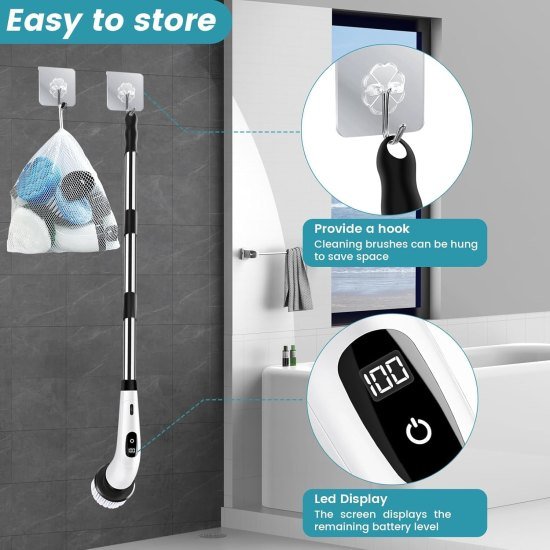 9 In 1 Spin Scrubber Cleaning Brush Mop