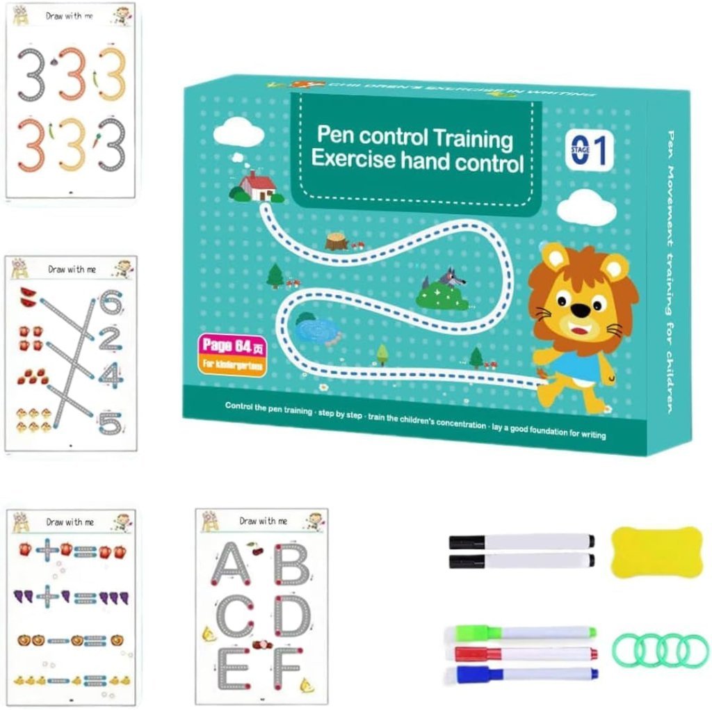 Hand Writing Pen Control Training Practice Book 64 page