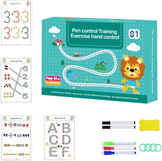 Hand Writing Pen Control Training Practice Book 64 page