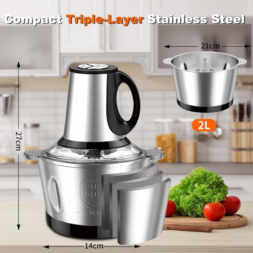 2Ltr Stainless Steel Meat Grinder With Handle