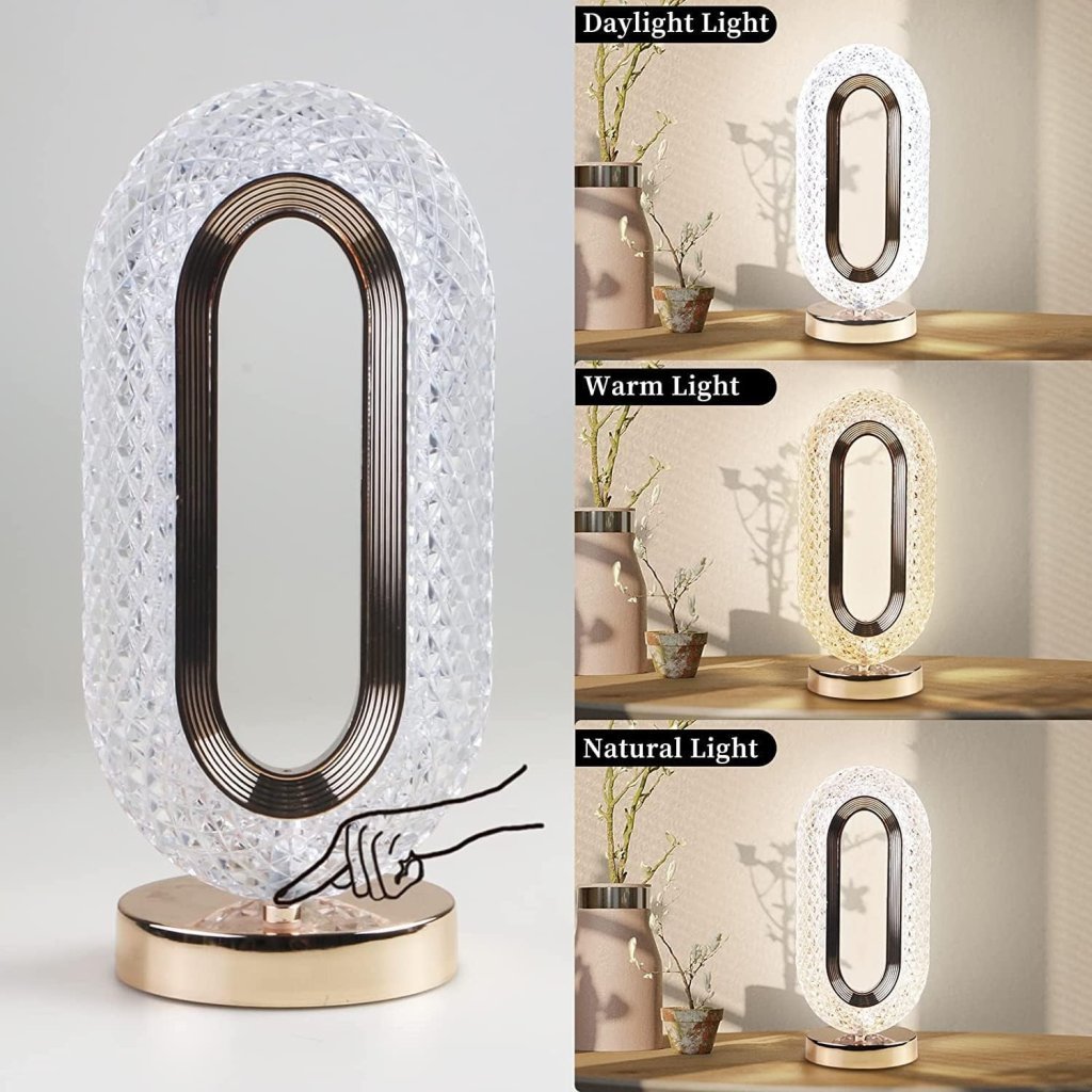 Oval Crystal Lamp
