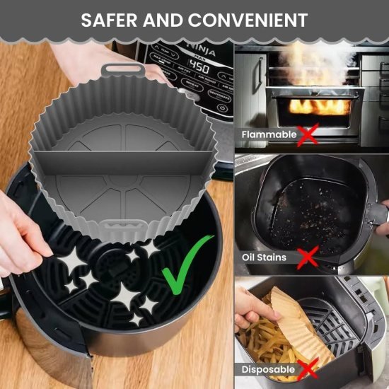 Silicone Air Fryer Liners Pot 1pcs