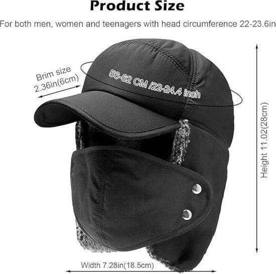Winter Woolen Cap with Face Mask